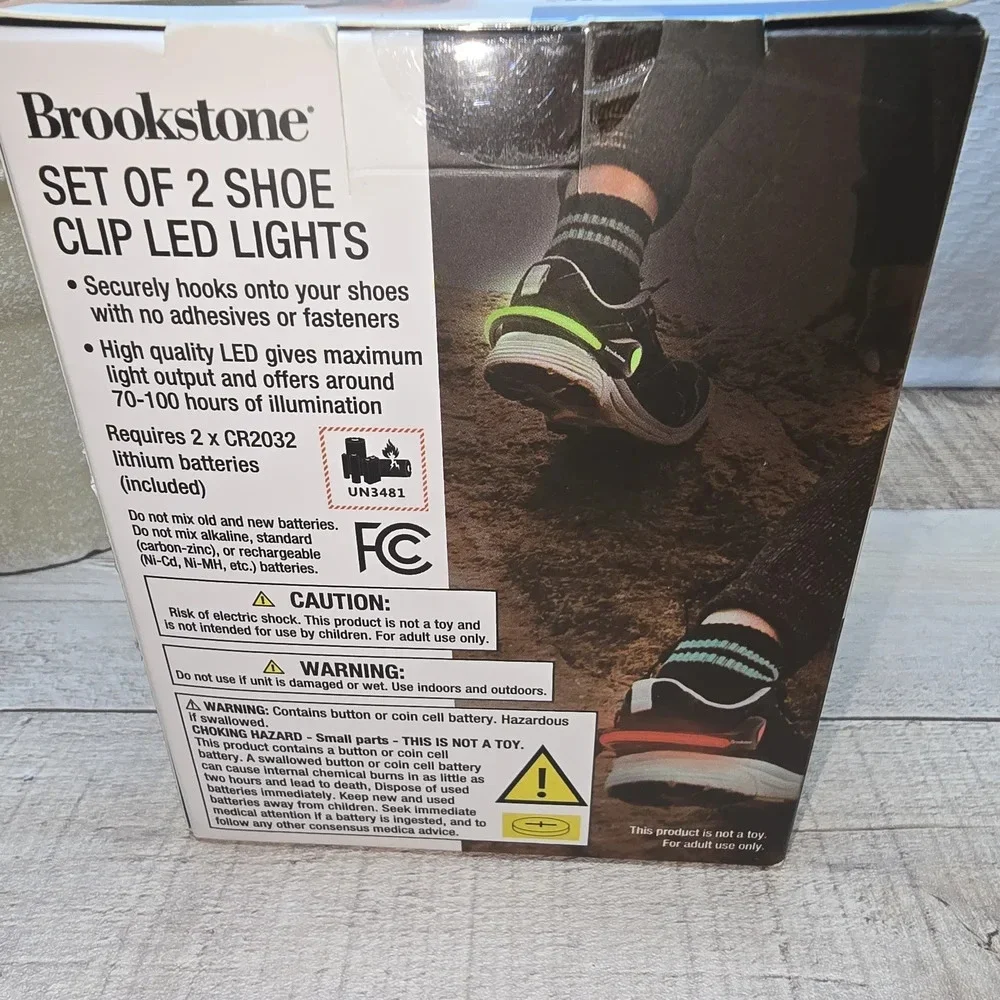 Brookstone LED Shoe Clip Lights - Black and Neon Green